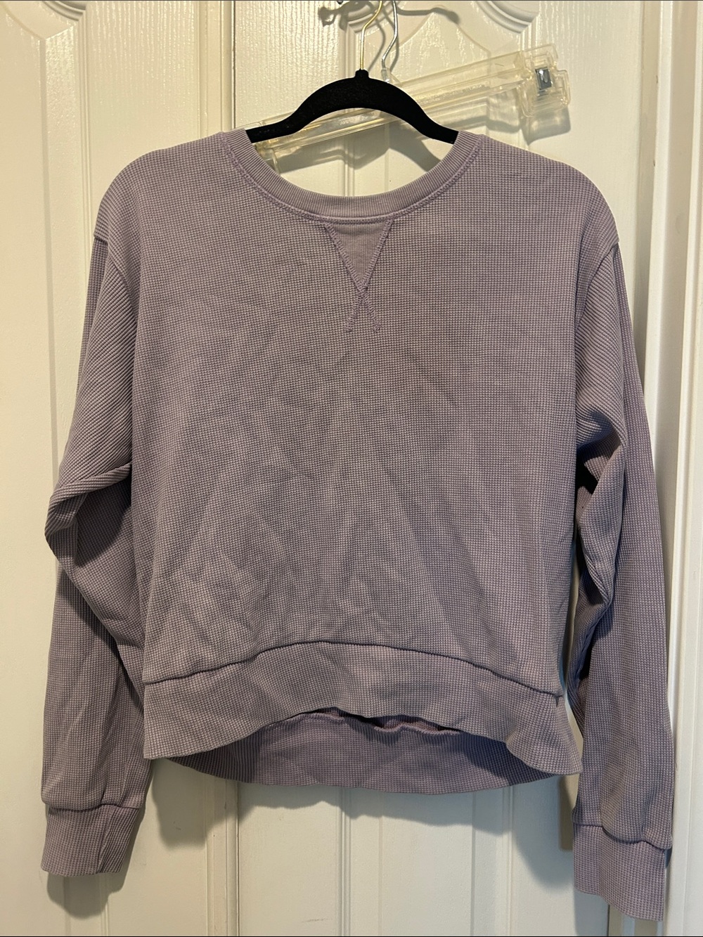 Jockey Lavender Waffle-Knit Crewneck Sweatshirt - Women